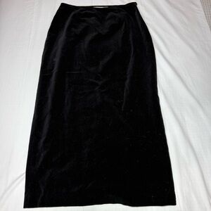 Vintage Signature Expressions Black Velvet Long Pencil Maxi Skirt Whimsgoth